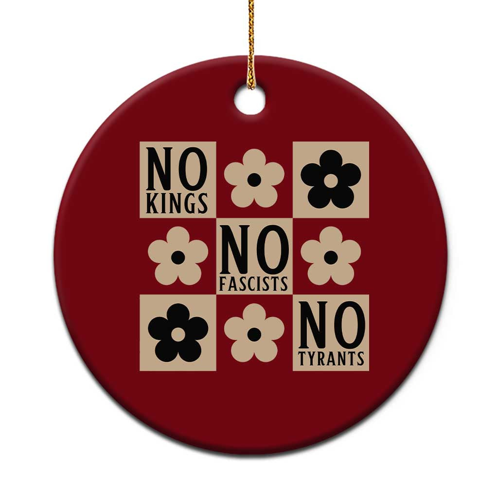 No Kings Wildflower Retro Boho Floral Ceramic Ornament