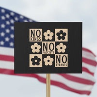 No Kings Wildflower Retro Boho Floral Protest Sign