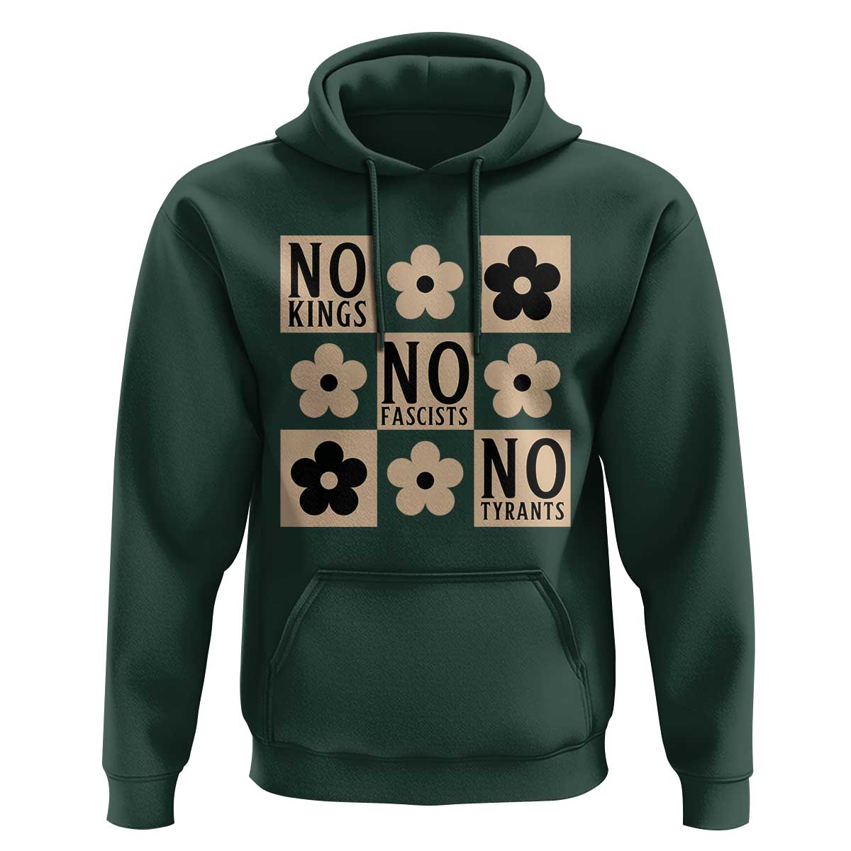 No Kings Wildflower Retro Boho Floral Hoodie