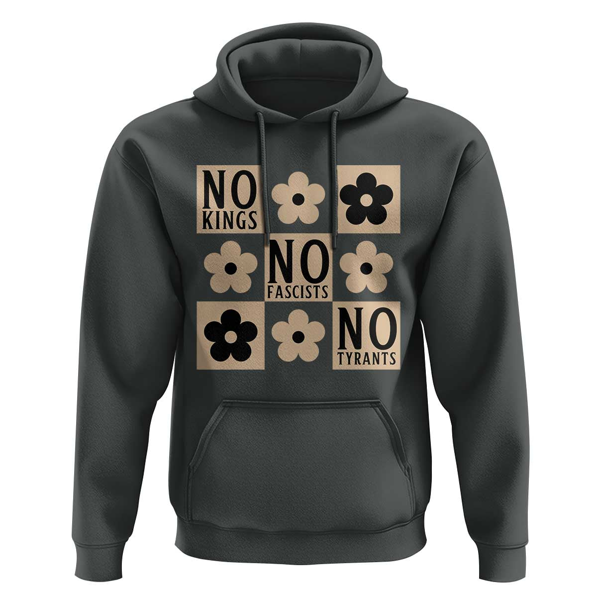 No Kings Wildflower Retro Boho Floral Hoodie