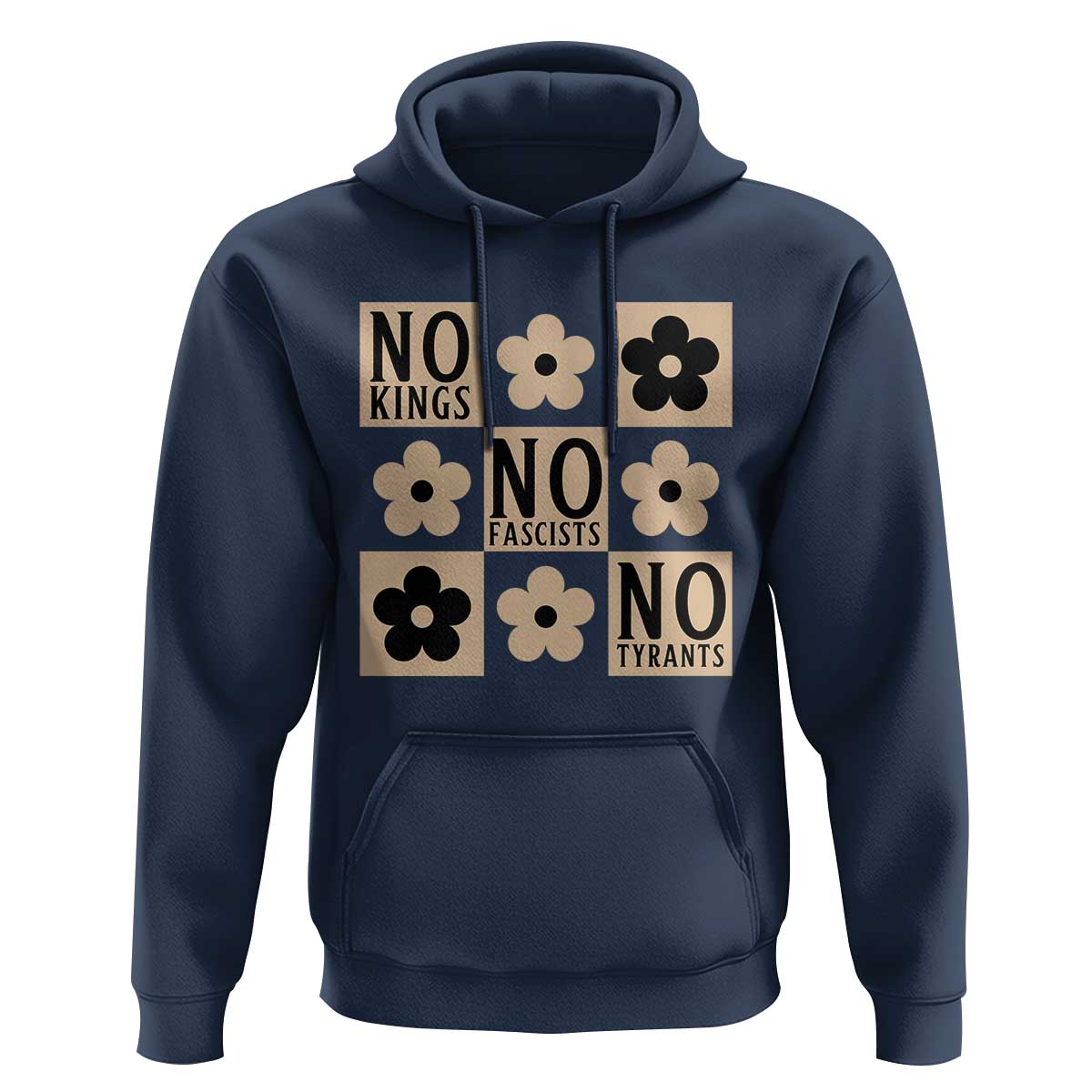 No Kings Wildflower Retro Boho Floral Hoodie