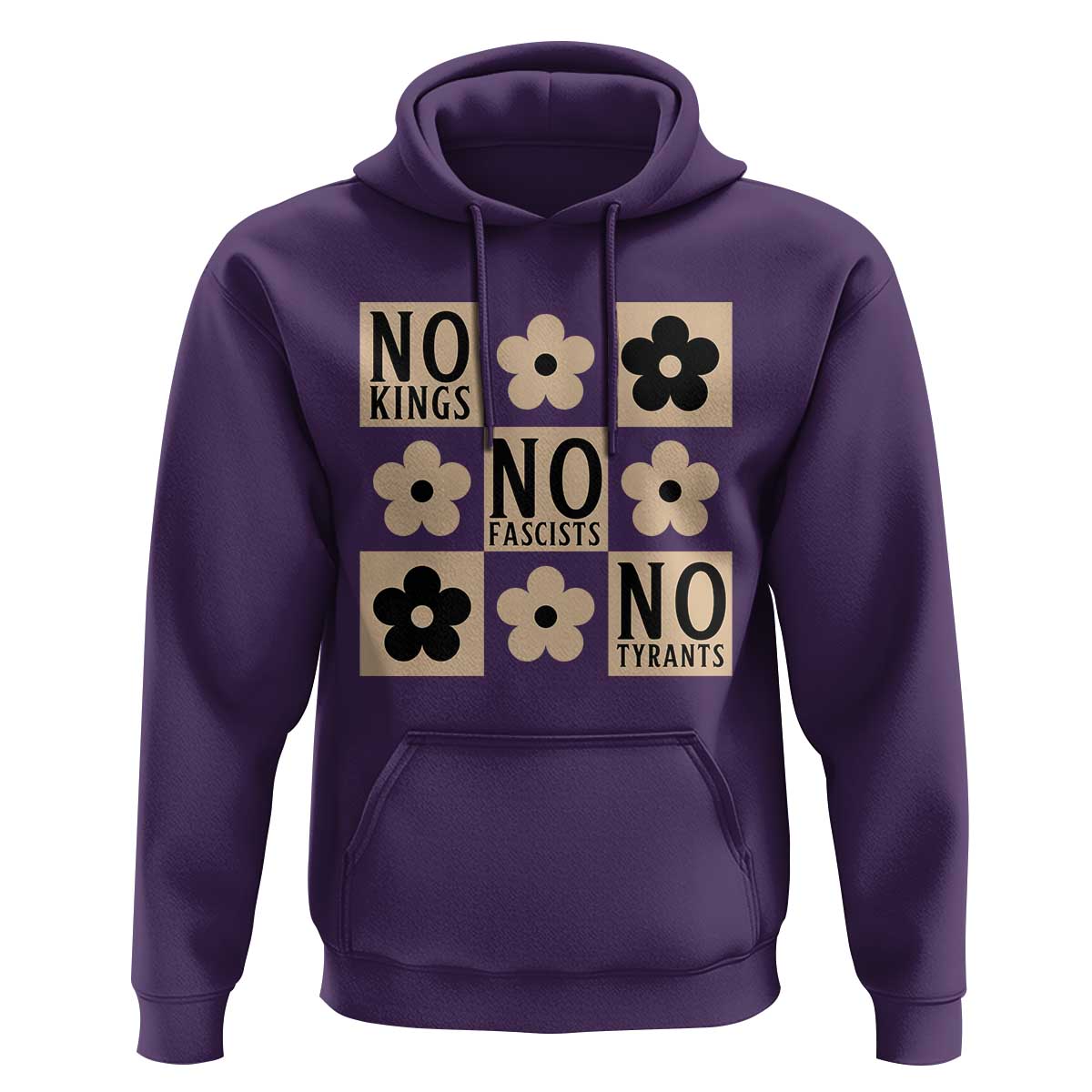 No Kings Wildflower Retro Boho Floral Hoodie