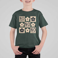No Kings Wildflower Retro Boho Floral T Shirt For Kid