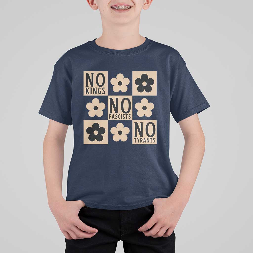 No Kings Wildflower Retro Boho Floral T Shirt For Kid