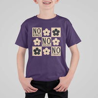 No Kings Wildflower Retro Boho Floral T Shirt For Kid