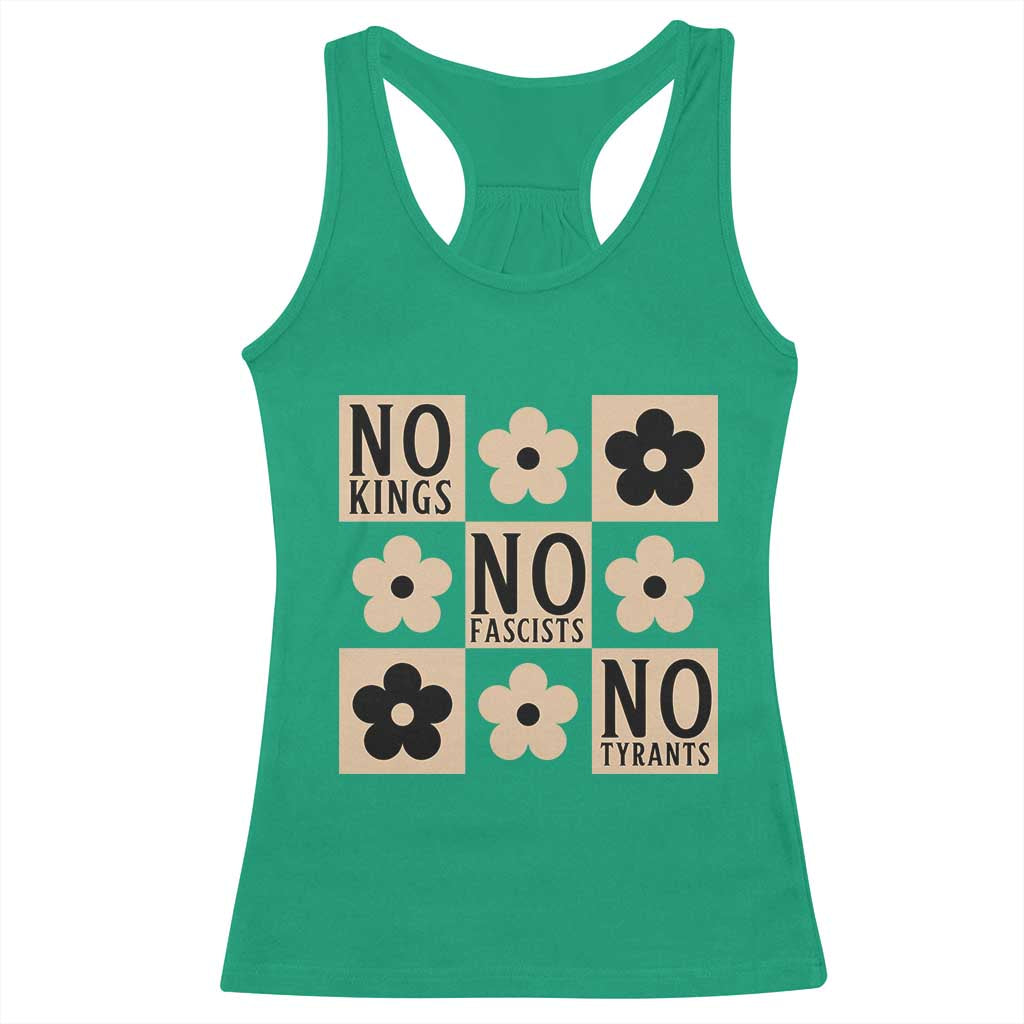 No Kings Wildflower Retro Boho Floral Racerback Tank Top