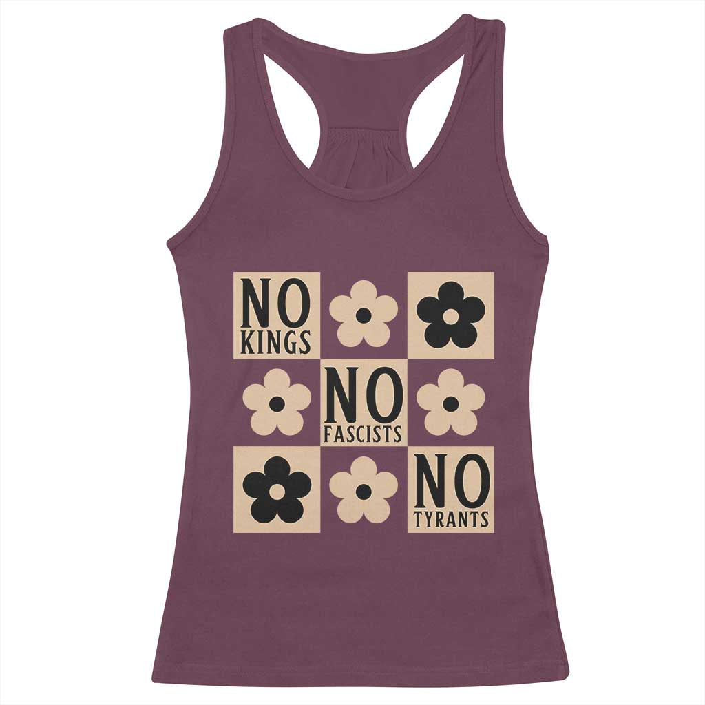 No Kings Wildflower Retro Boho Floral Racerback Tank Top