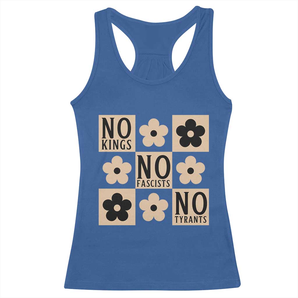 No Kings Wildflower Retro Boho Floral Racerback Tank Top
