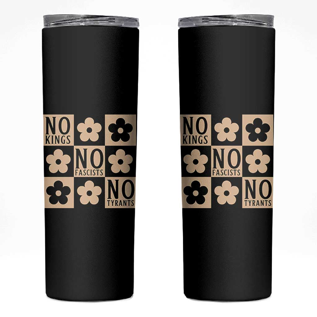 No Kings Wildflower Retro Boho Floral Skinny Tumbler