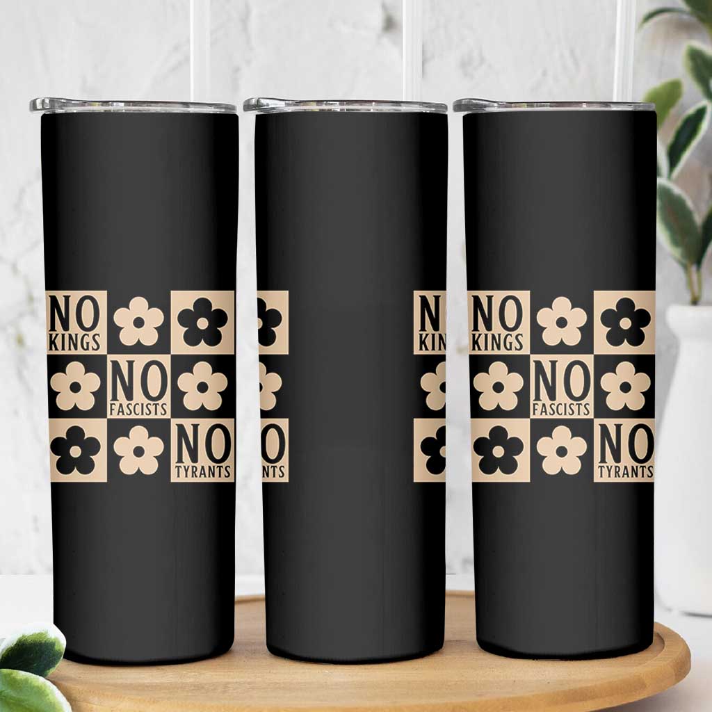 No Kings Wildflower Retro Boho Floral Skinny Tumbler