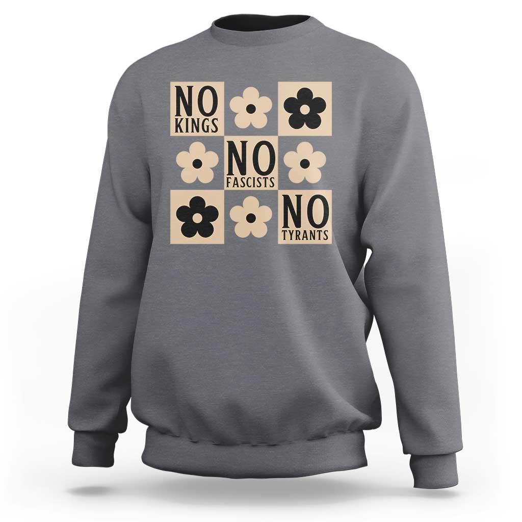 No Kings Wildflower Retro Boho Floral Sweatshirt
