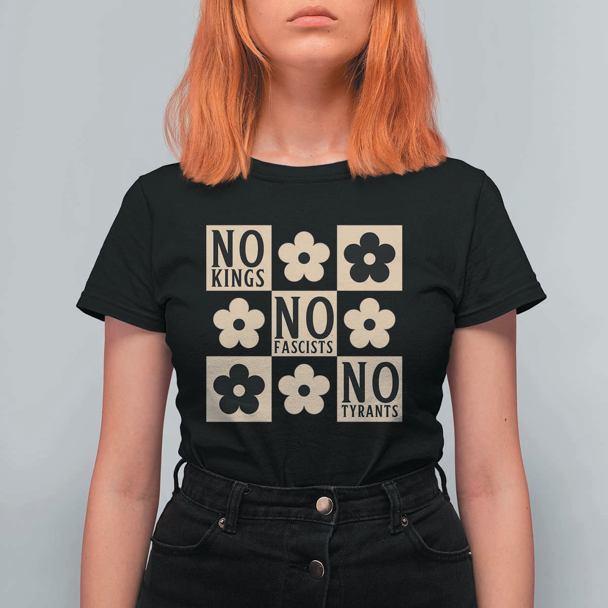 No Kings Wildflower Retro Boho Floral T Shirt For Women