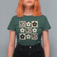 No Kings Wildflower Retro Boho Floral T Shirt For Women