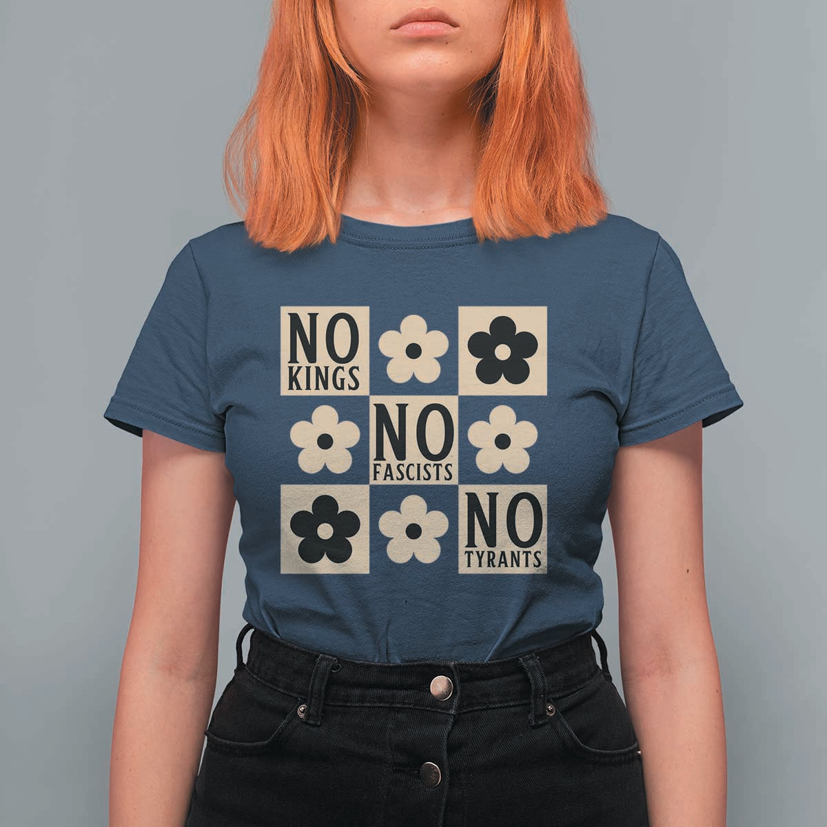 No Kings Wildflower Retro Boho Floral T Shirt For Women
