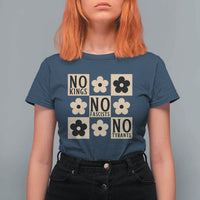 No Kings Wildflower Retro Boho Floral T Shirt For Women