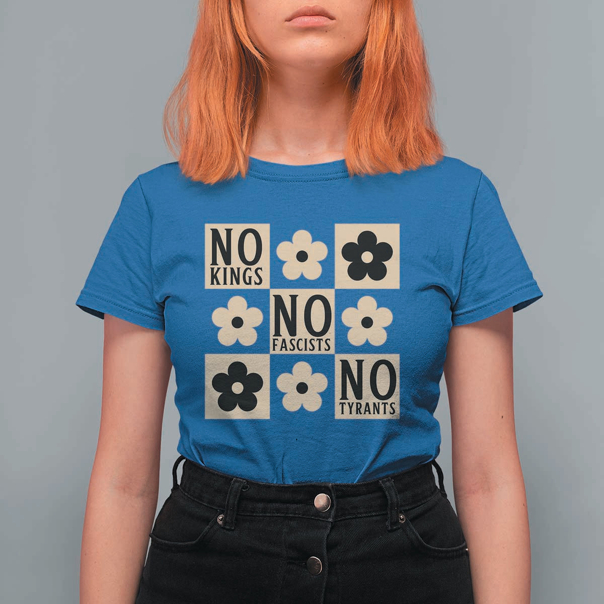 No Kings Wildflower Retro Boho Floral T Shirt For Women