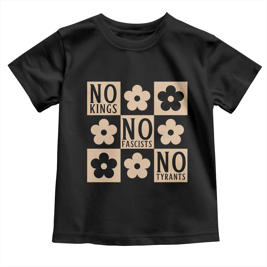 No Kings Wildflower Retro Boho Floral Toddler T Shirt