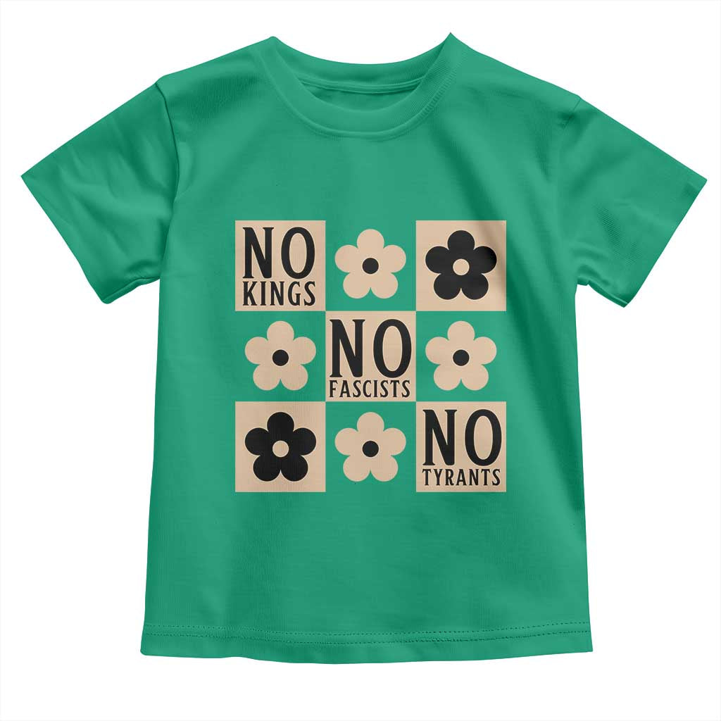 No Kings Wildflower Retro Boho Floral Toddler T Shirt