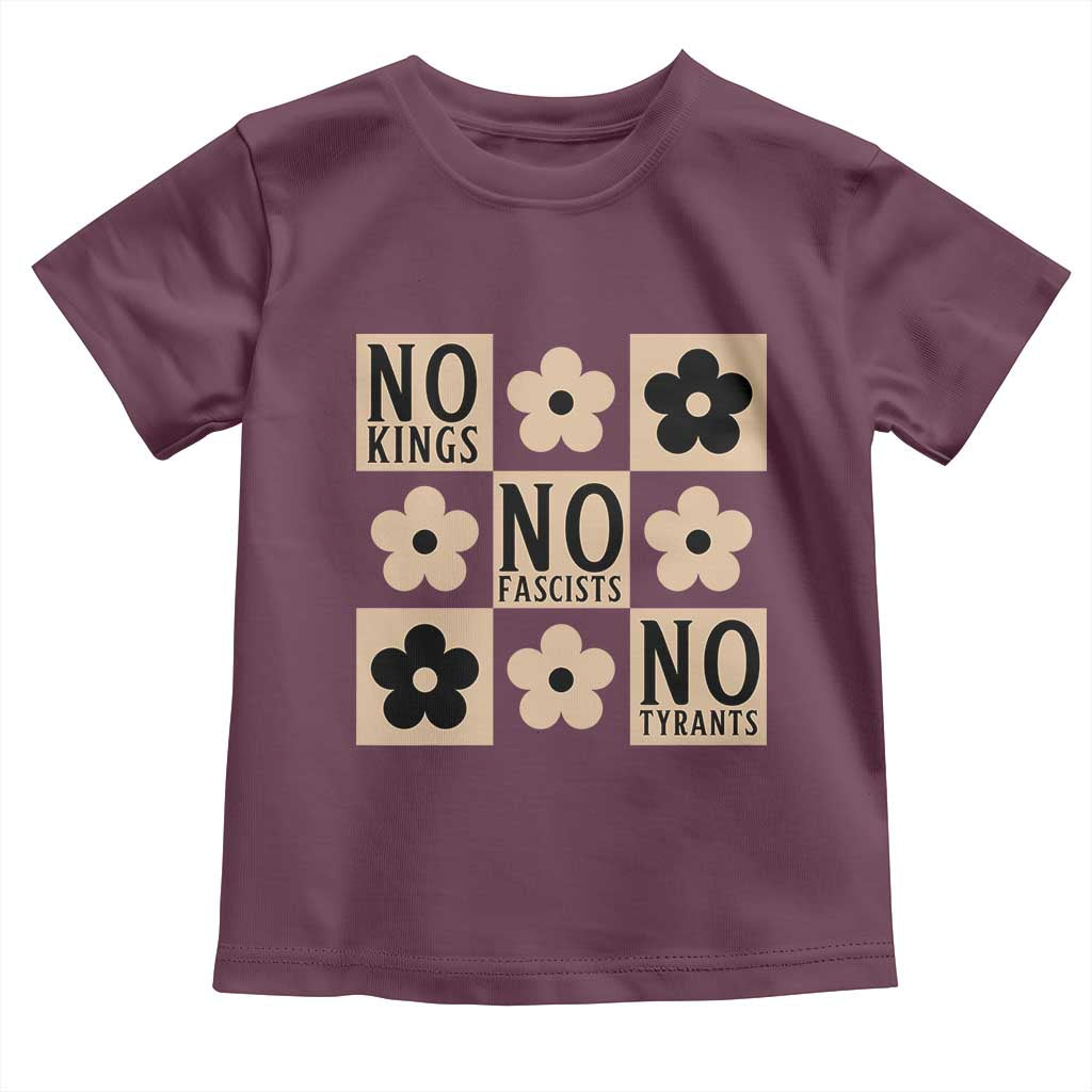 No Kings Wildflower Retro Boho Floral Toddler T Shirt