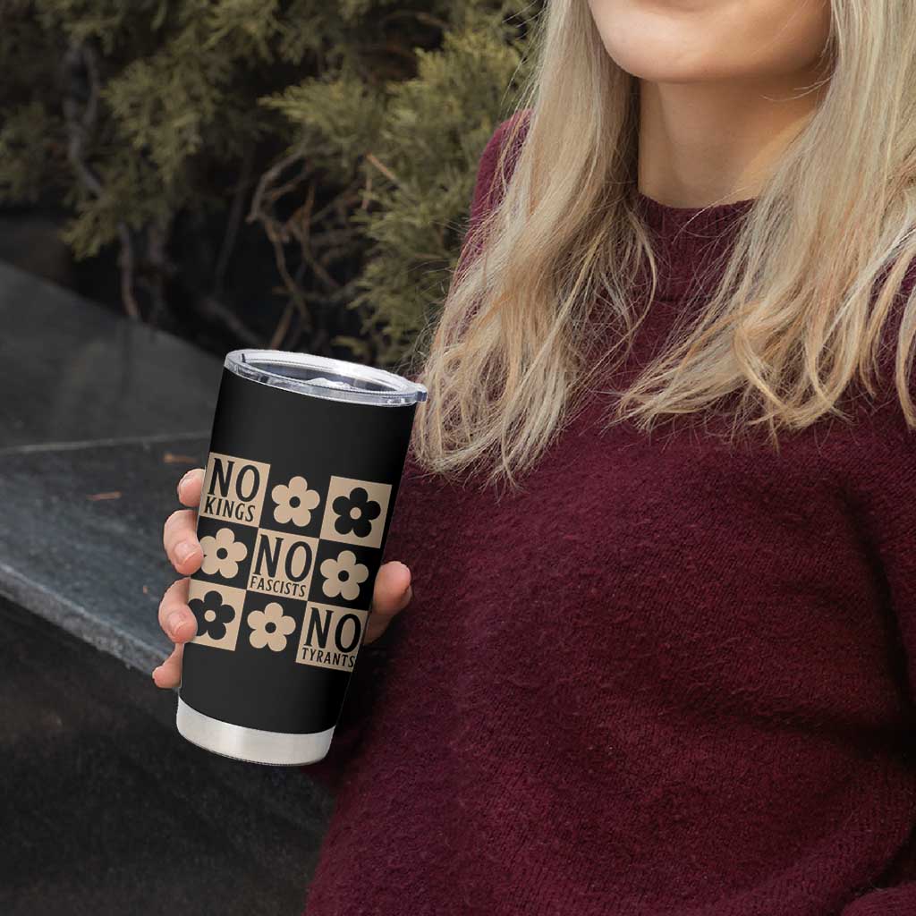 No Kings Wildflower Retro Boho Floral Tumbler Cup