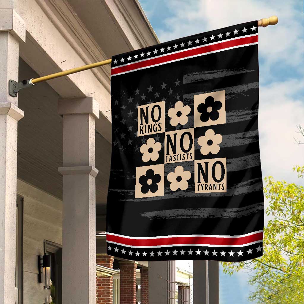 No Kings Wildflower Retro Boho Floral Garden Flag