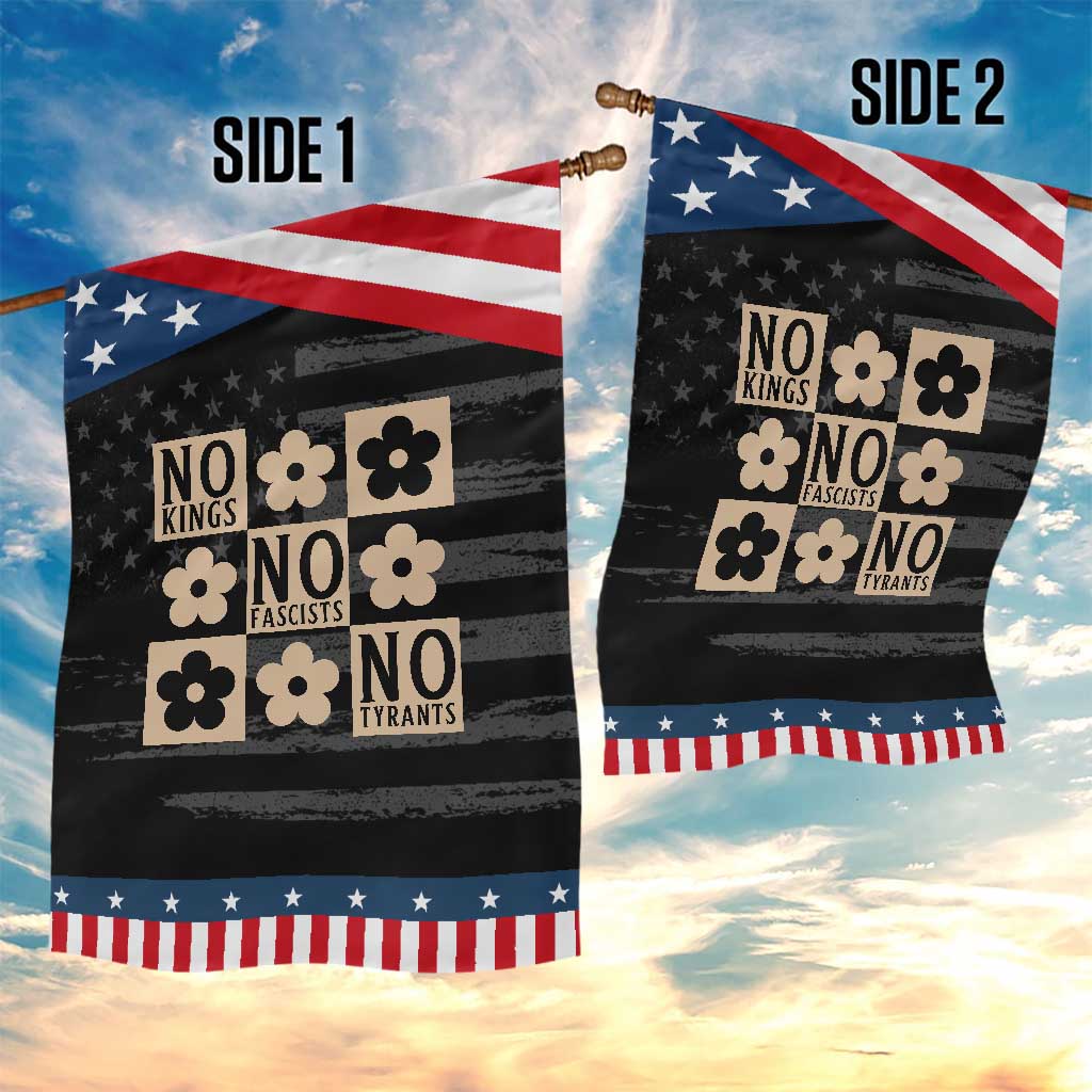 No Kings Wildflower Retro Boho Floral Garden Flag