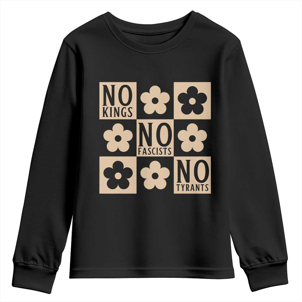 No Kings Wildflower Retro Boho Floral Youth Sweatshirt