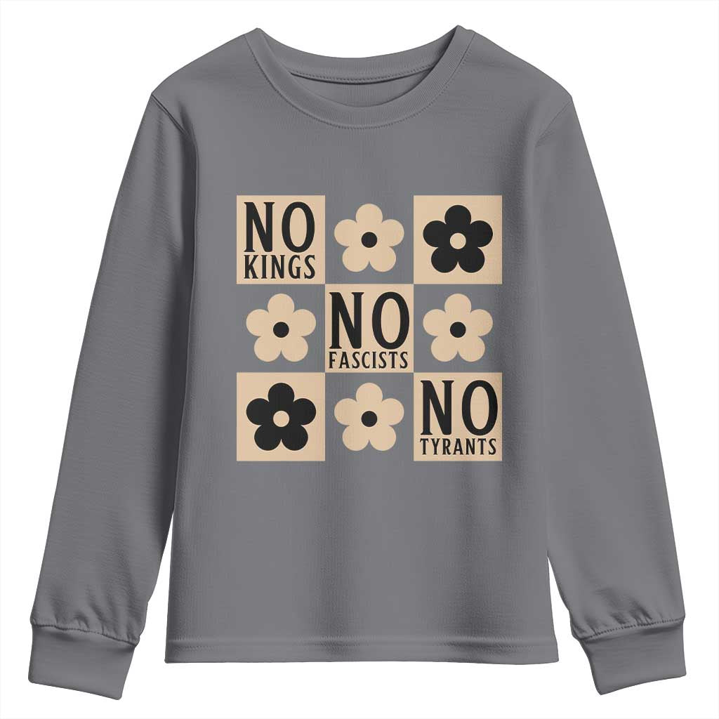 No Kings Wildflower Retro Boho Floral Youth Sweatshirt