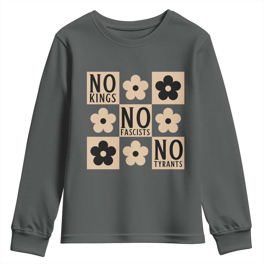 No Kings Wildflower Retro Boho Floral Youth Sweatshirt