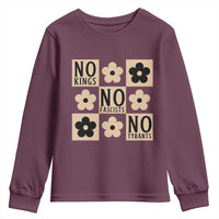 No Kings Wildflower Retro Boho Floral Youth Sweatshirt