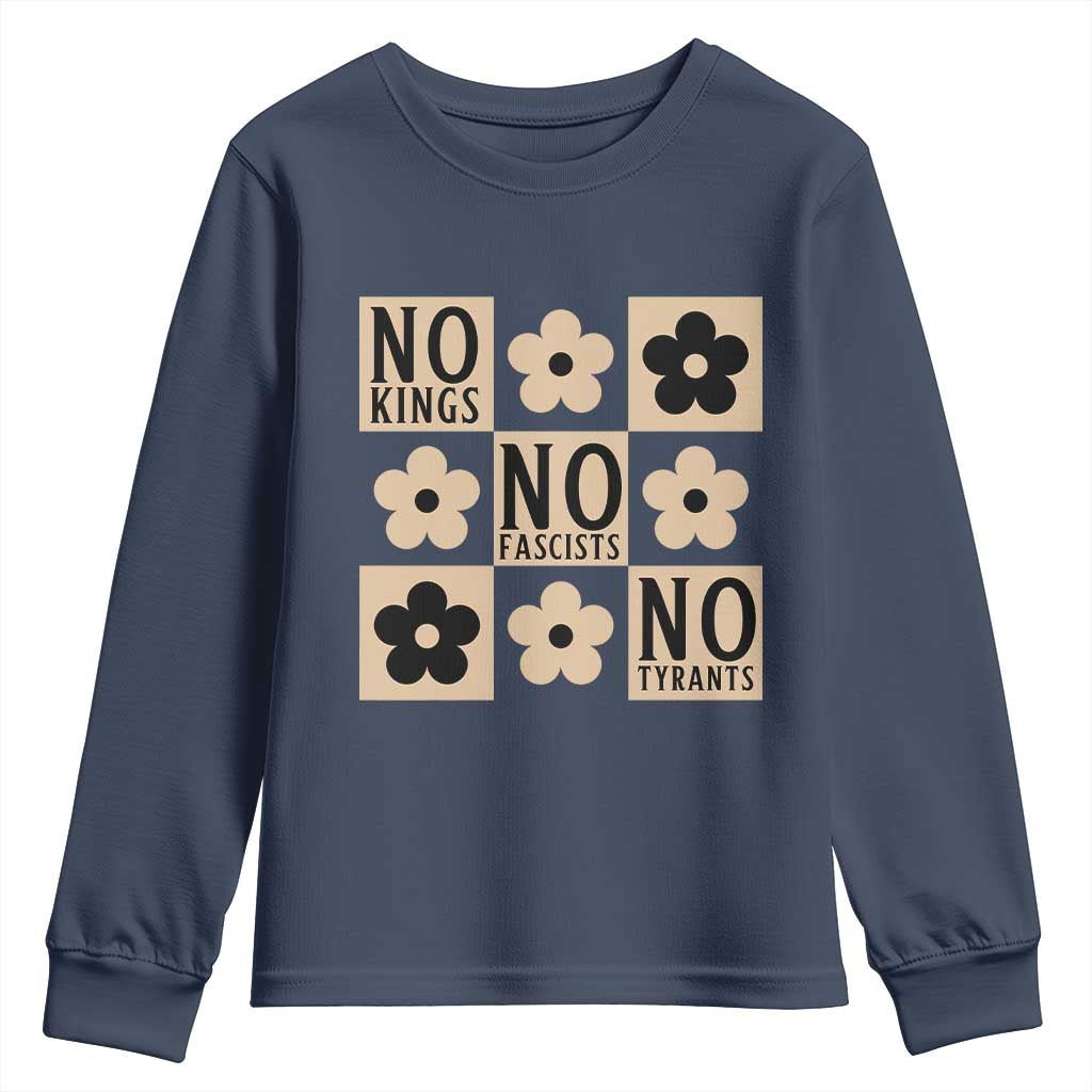 No Kings Wildflower Retro Boho Floral Youth Sweatshirt