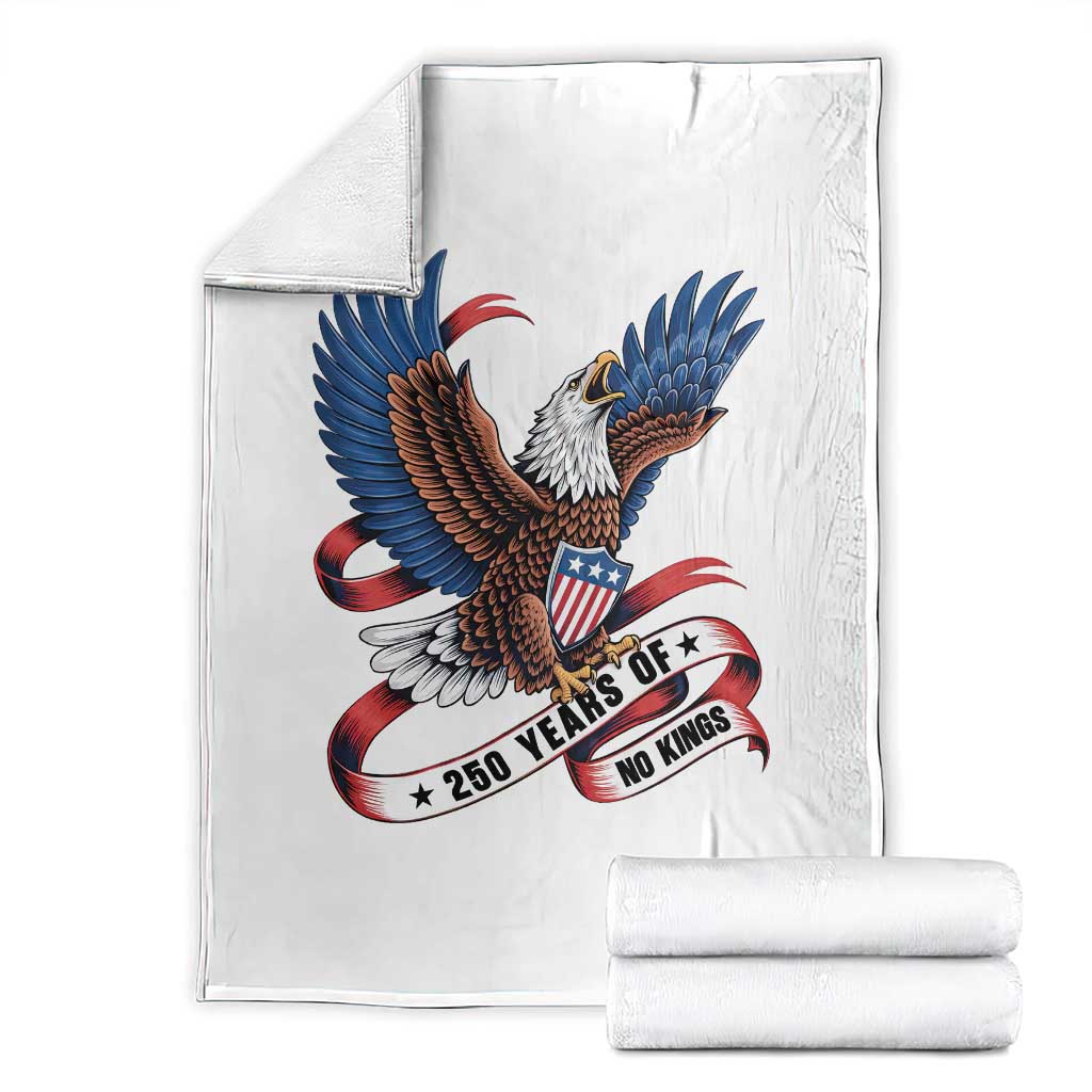 No Kings Throw Blanket USA 250th Anniversary Freedom Eagle