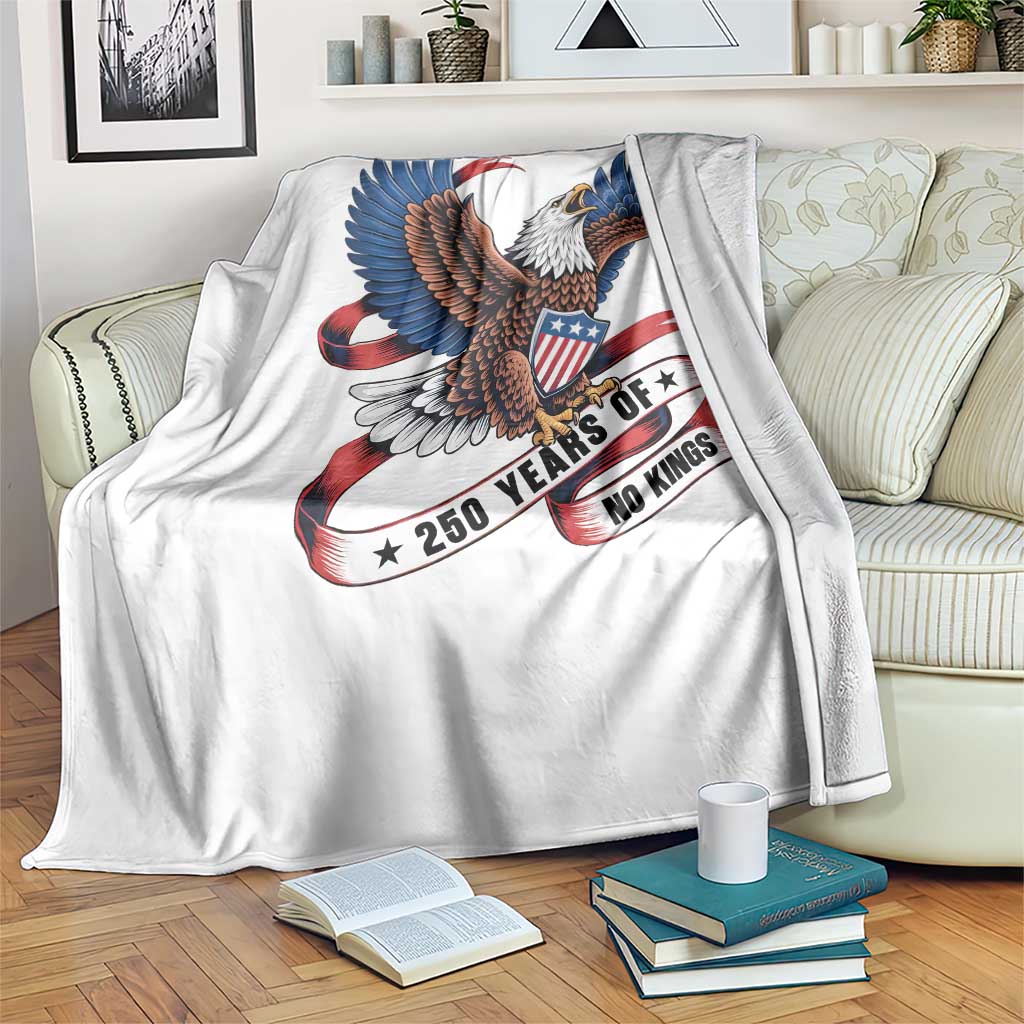 No Kings Throw Blanket USA 250th Anniversary Freedom Eagle