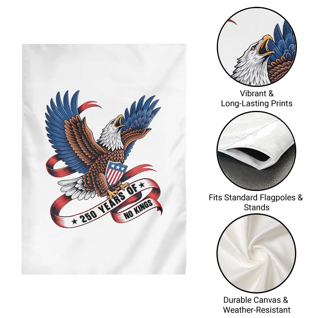 No Kings Garden Flag USA 250th Anniversary Freedom Eagle