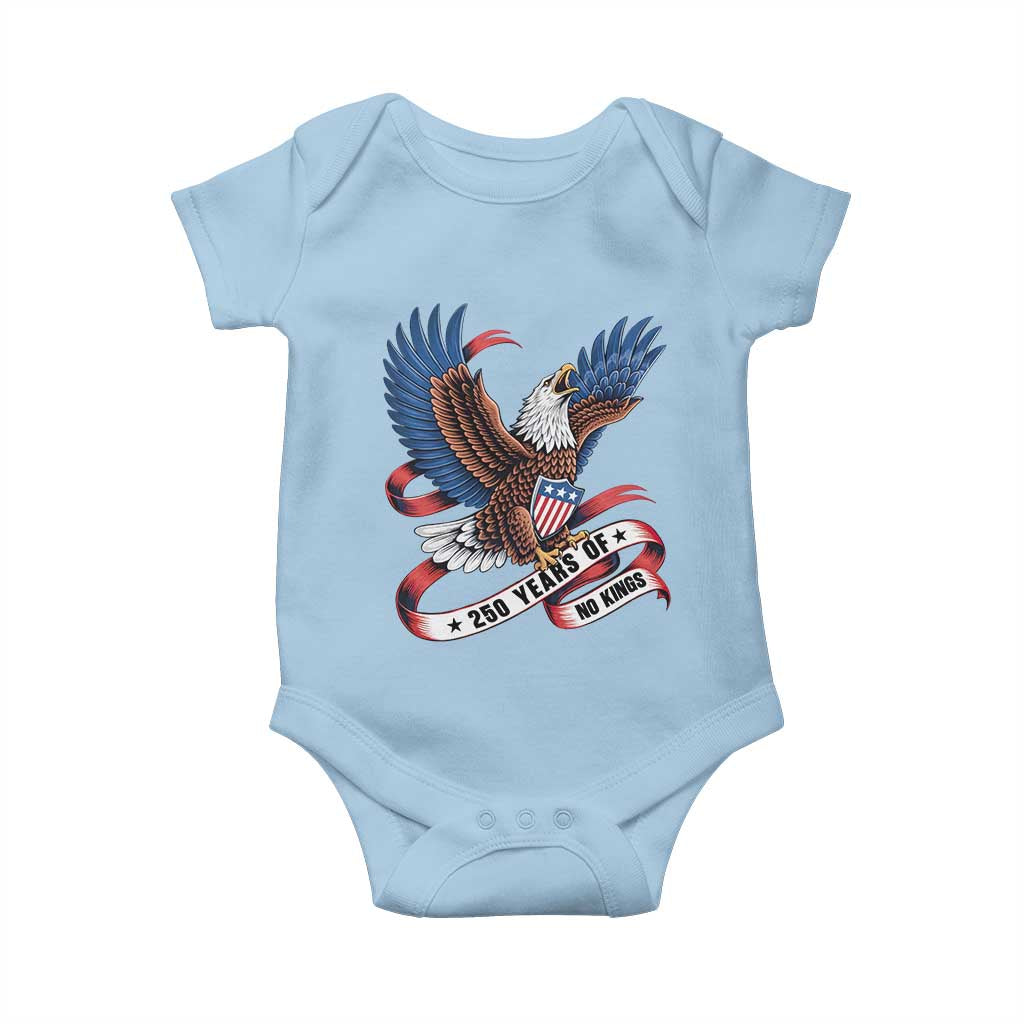No Kings Baby Onesie USA 250th Anniversary Freedom Eagle