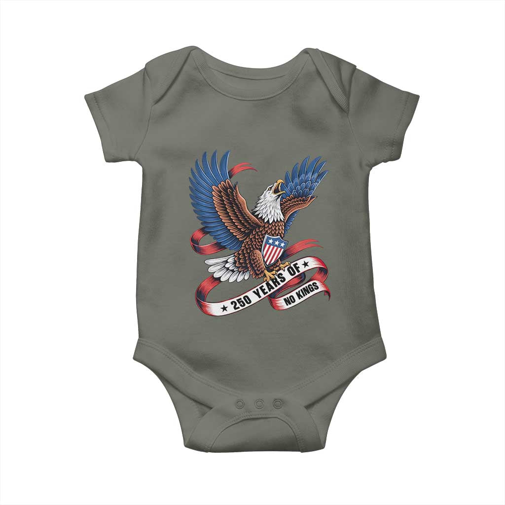 No Kings Baby Onesie USA 250th Anniversary Freedom Eagle