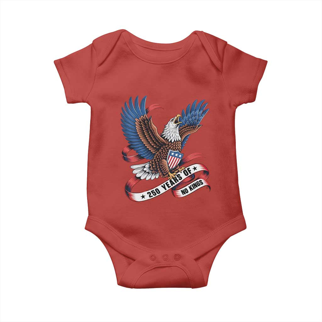 No Kings Baby Onesie USA 250th Anniversary Freedom Eagle