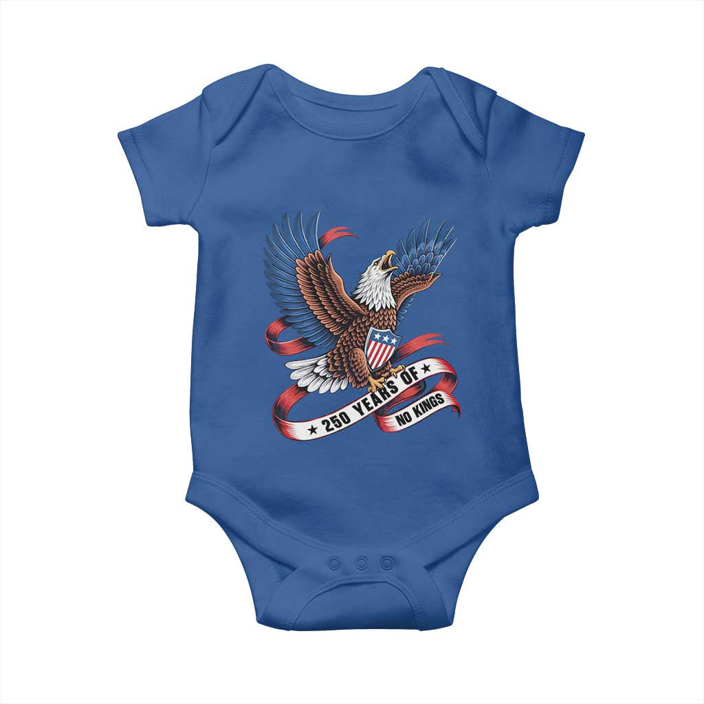 No Kings Baby Onesie USA 250th Anniversary Freedom Eagle