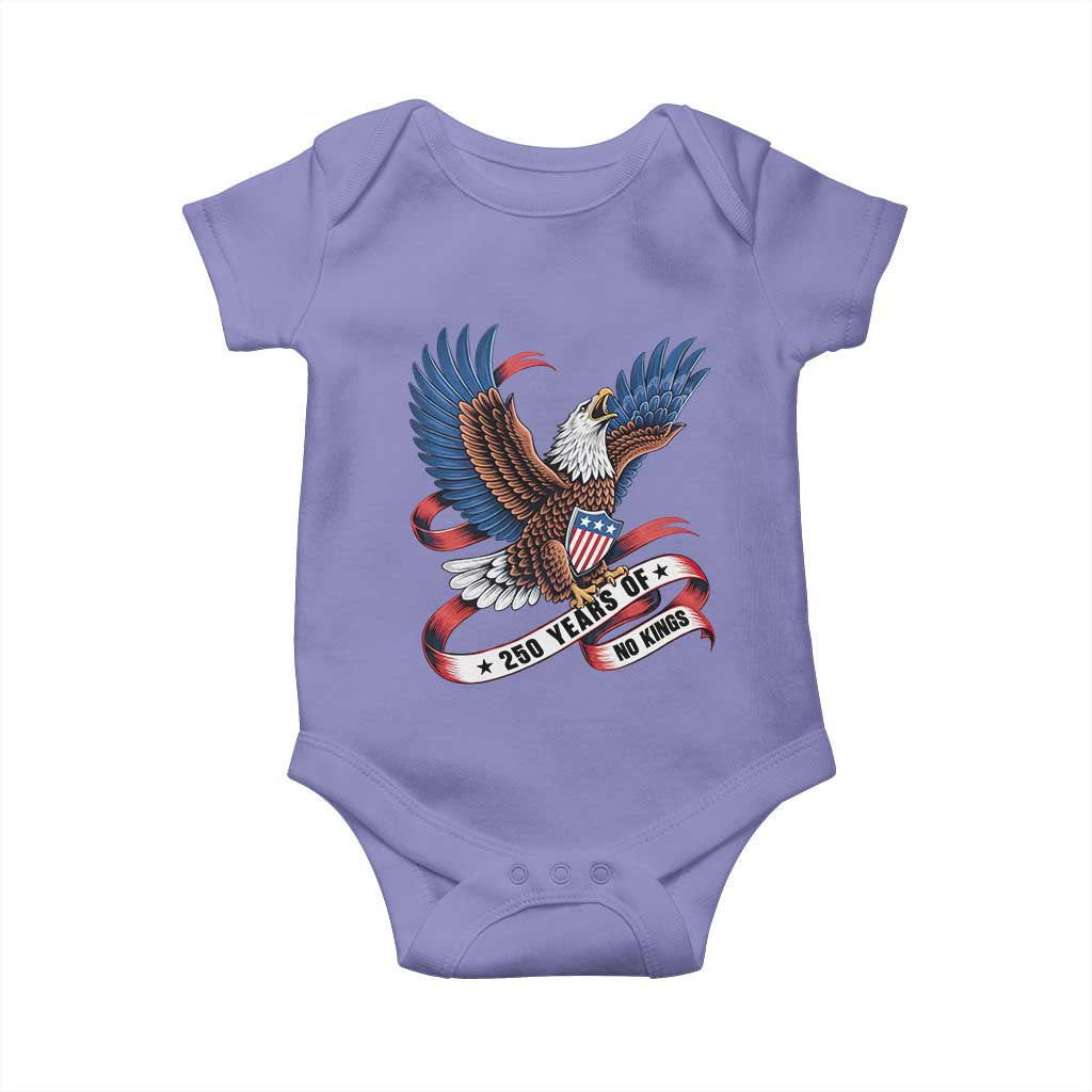 No Kings Baby Onesie USA 250th Anniversary Freedom Eagle