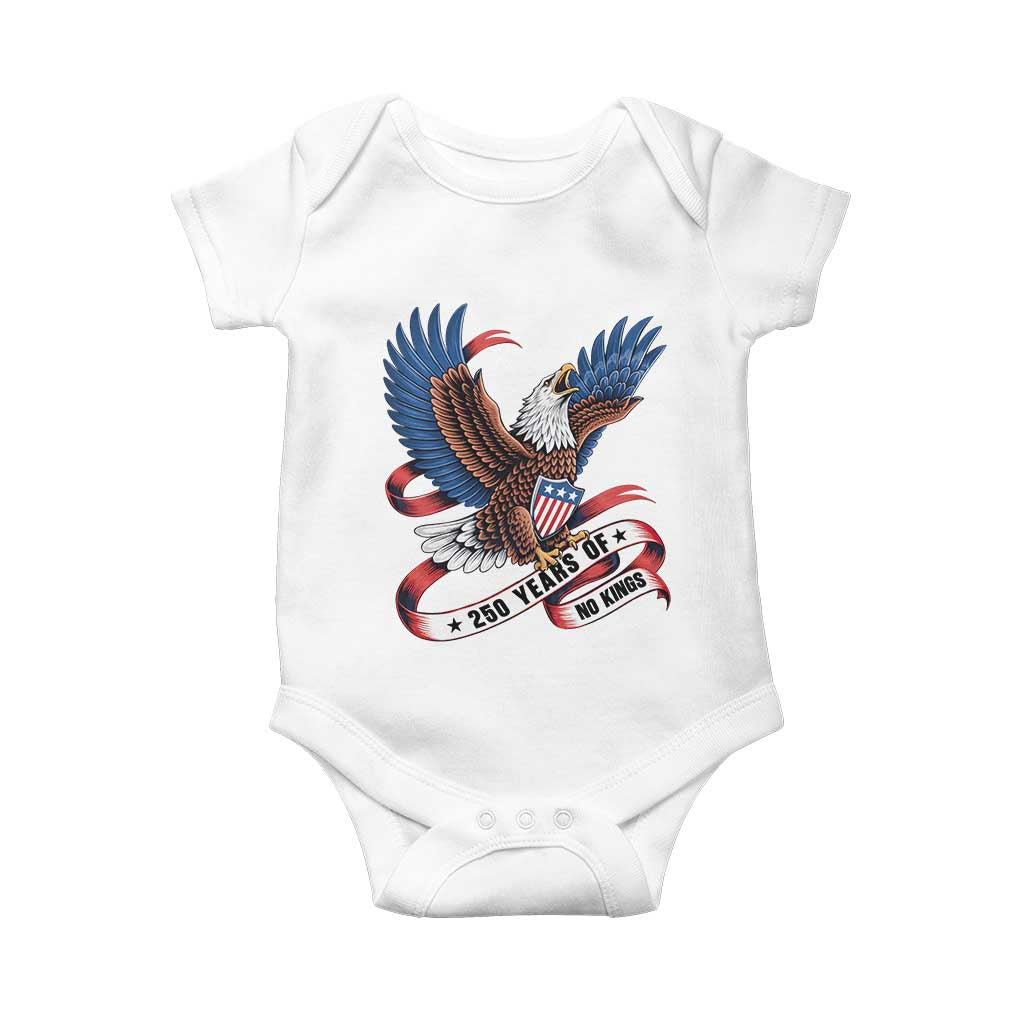 No Kings Baby Onesie USA 250th Anniversary Freedom Eagle