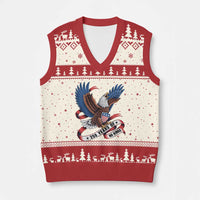 No Kings V-Neck Knit Sweater Vest USA 250th Anniversary Freedom Eagle