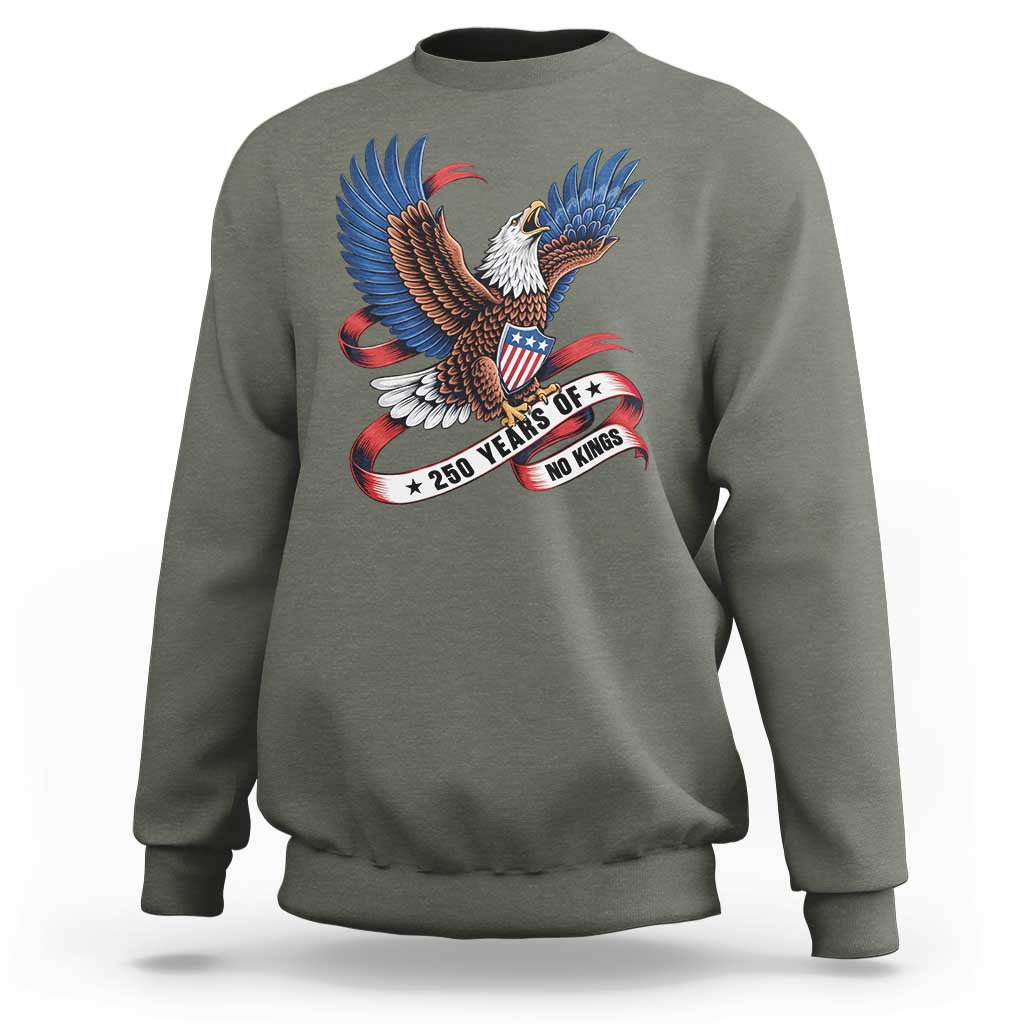 No Kings Sweatshirt USA 250th Anniversary Freedom Eagle