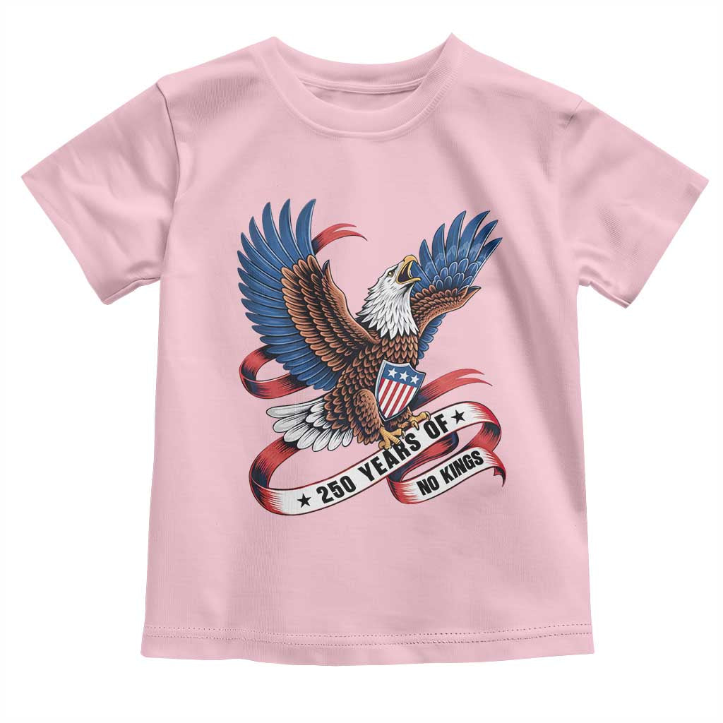 No Kings Toddler T Shirt USA 250th Anniversary Freedom Eagle