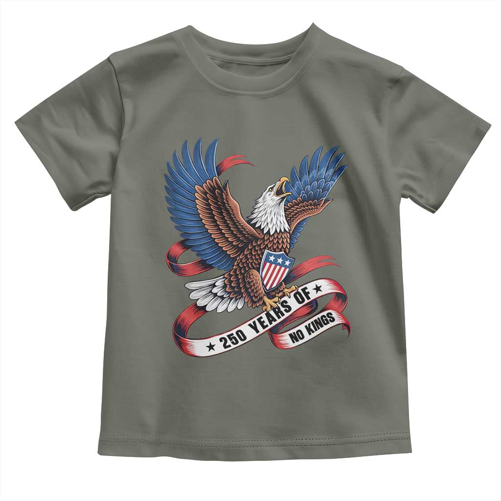 No Kings Toddler T Shirt USA 250th Anniversary Freedom Eagle