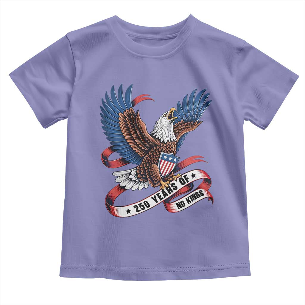 No Kings Toddler T Shirt USA 250th Anniversary Freedom Eagle