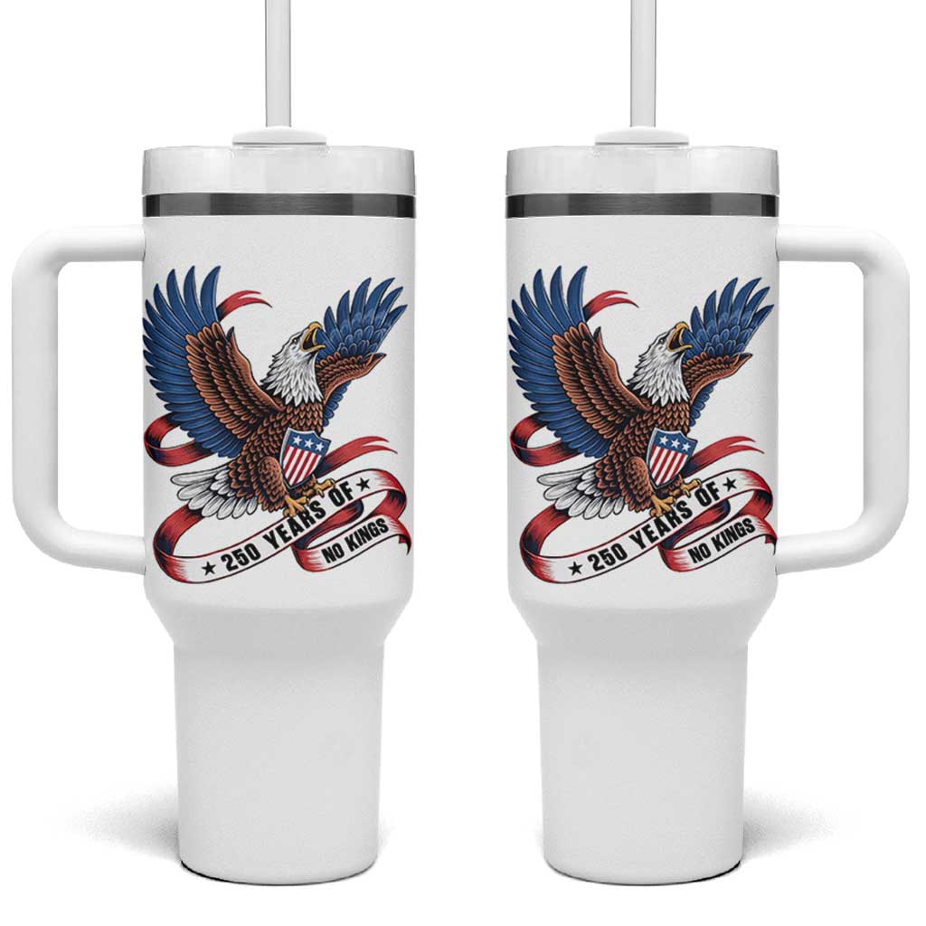 No Kings Tumbler With Handle USA 250th Anniversary Freedom Eagle
