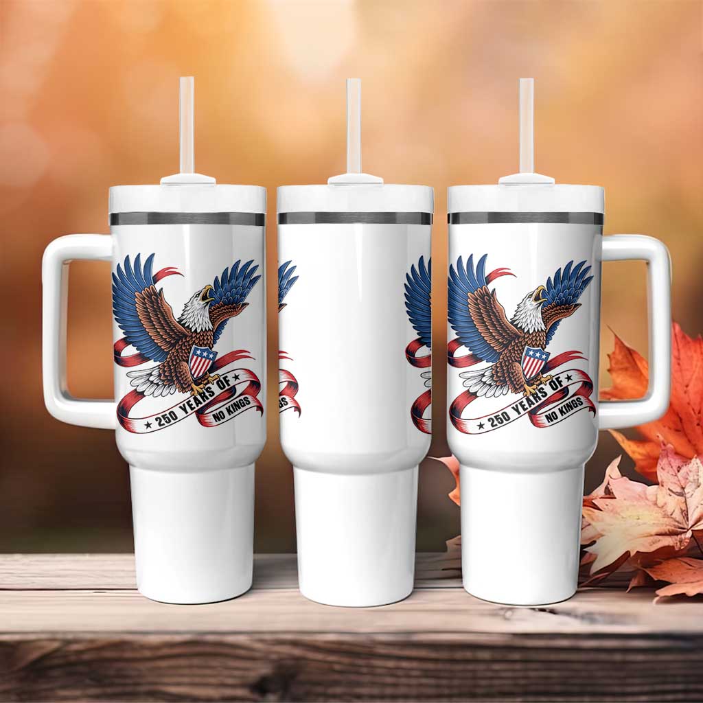No Kings Tumbler With Handle USA 250th Anniversary Freedom Eagle