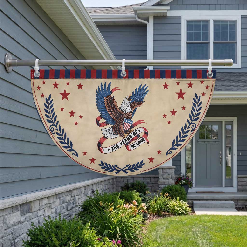 250 Years of No Kings Patriotic Fan Flag USA 250th Anniversary Freedom Eagle