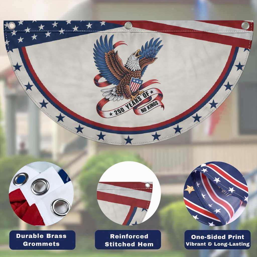 250 Years of No Kings Patriotic Fan Flag USA 250th Anniversary Freedom Eagle