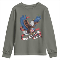 No Kings Youth Sweatshirt USA 250th Anniversary Freedom Eagle